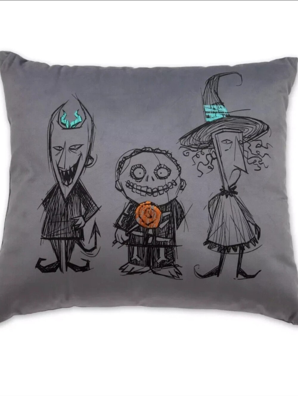 Disney The Nightmare Before Christmas Pillow - Gray & Yellow Accent